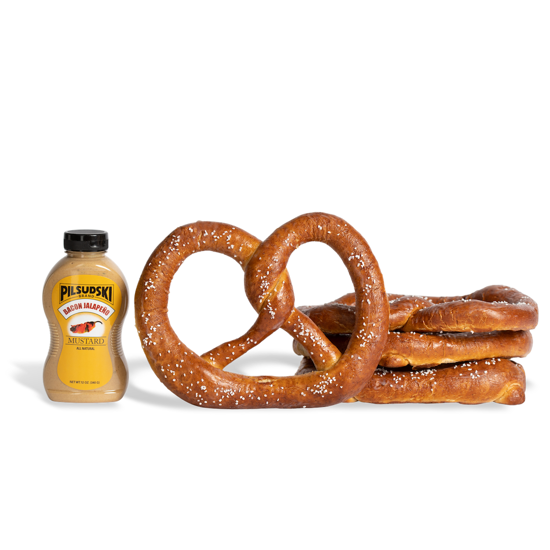 Jumbo Pretzel Twists Bacon Jalapeno Mustard